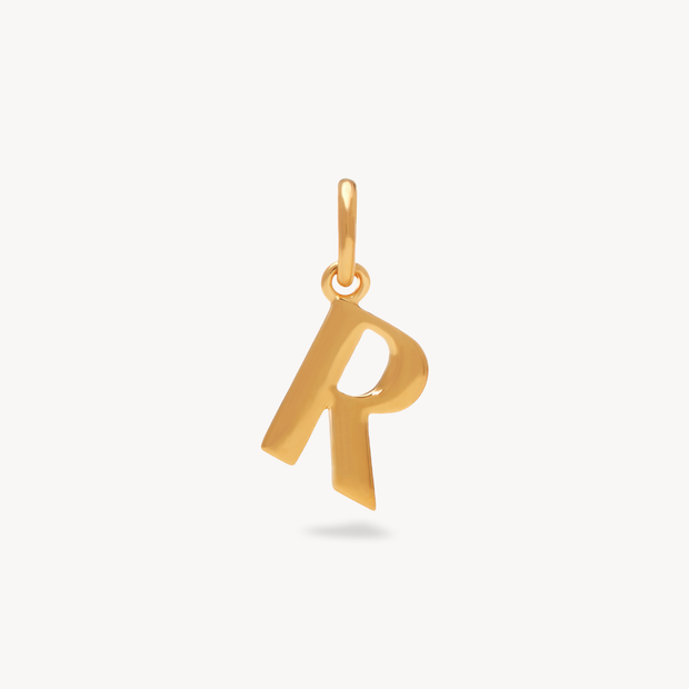 R Letter Charm — Gold