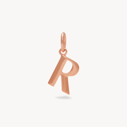 R Letter Charm — Rose Gold