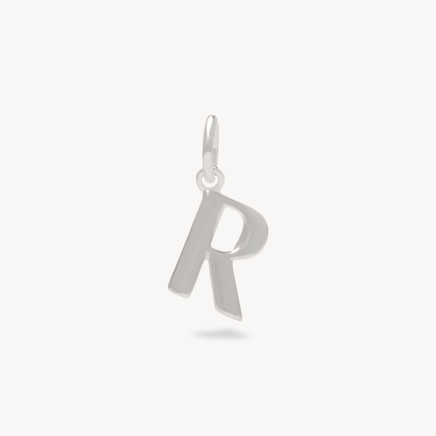 R Letter Charm — Silver
