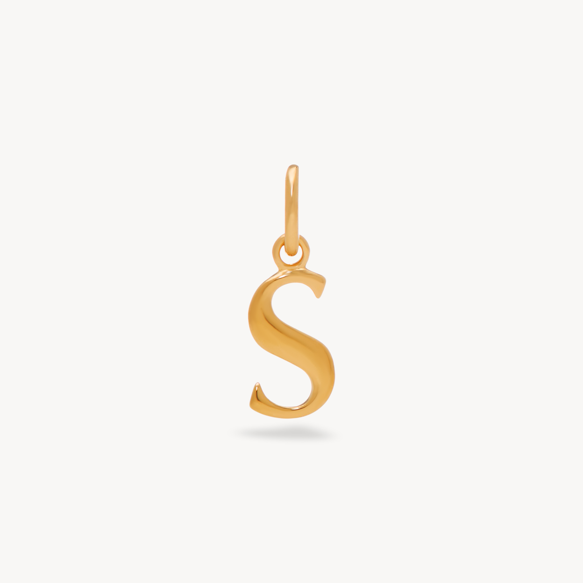 S Letter Charm — Gold