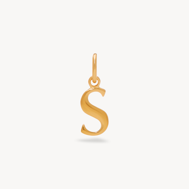 S Letter Charm — Gold