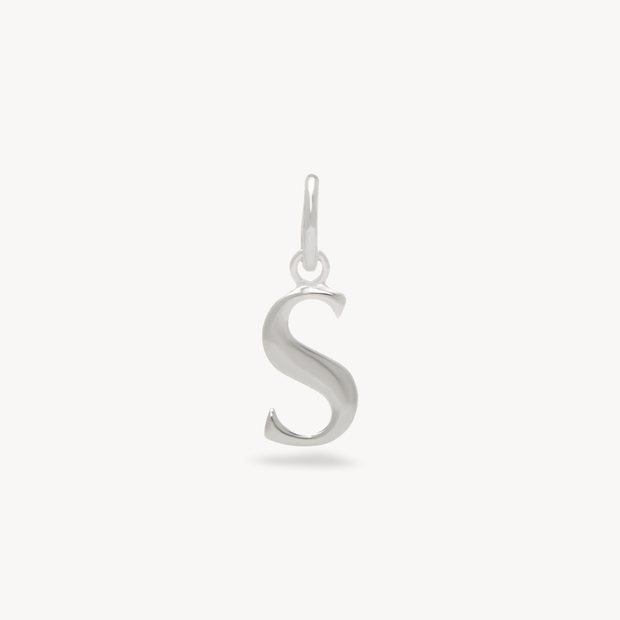 S Letter Charm — Silver