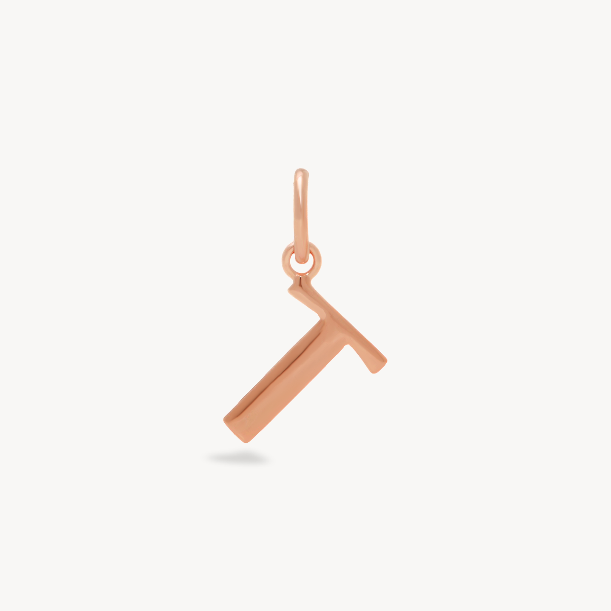 T Letter Charm — Rose Gold