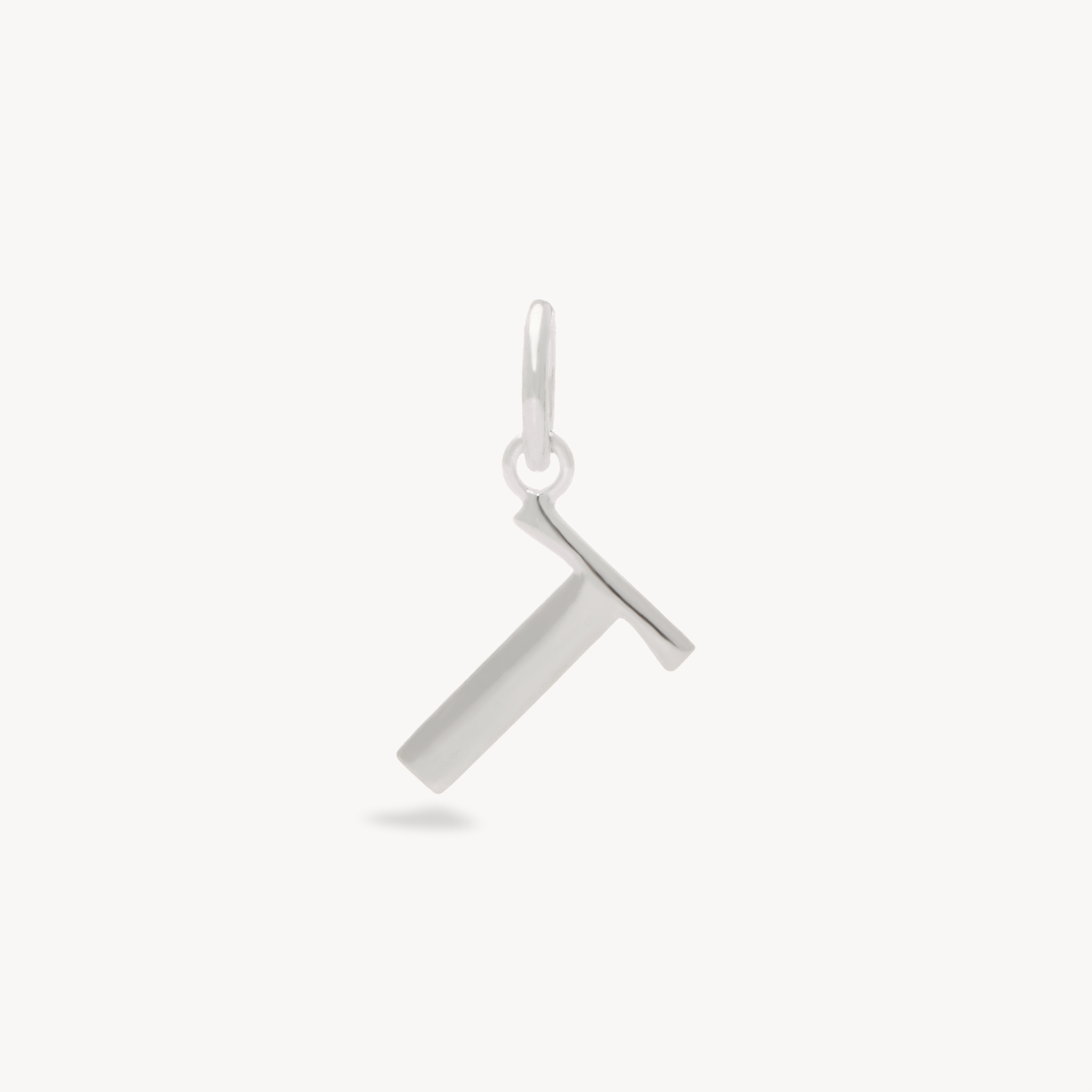 T Letter Charm — Silver