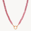Rhodonite Charm Necklace with Gold Circle Holder