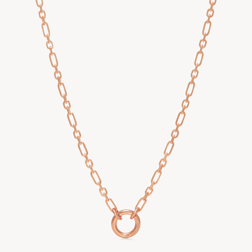Figaro Charm Chain Necklace — Rose Gold | Hillberg & Berk