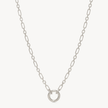 Figaro Charm Chain Necklace — Silver with Silver Circle Link