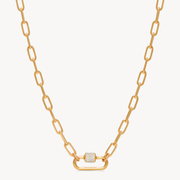 Clip Charm Chain Necklace — Gold with Carabiner