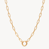 Clip Charm Chain Necklace — Gold with Gold Circle Link