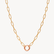 Clip Charm Chain Necklace — Gold with Rose Gold Circle Link