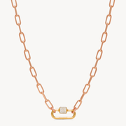 Clip Charm Chain Necklace — Rose Gold