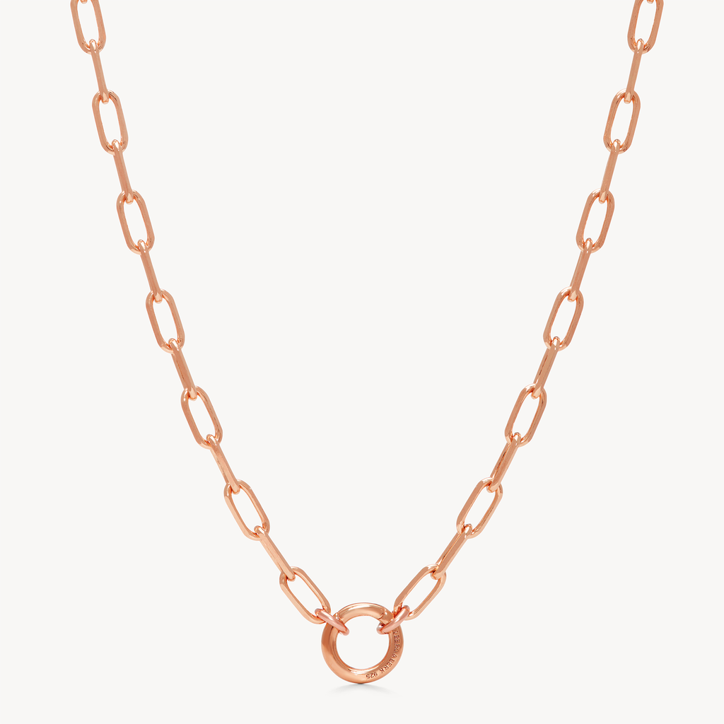 Clip Charm Chain Necklace — Rose Gold