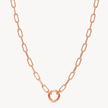Clip Charm Chain Necklace — Rose Gold with Rose Gold Circle Link