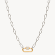 Clip Charm Chain Necklace — Silver with Carabiner