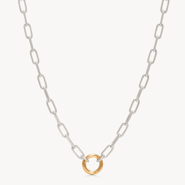 Clip Charm Chain Necklace — Silver