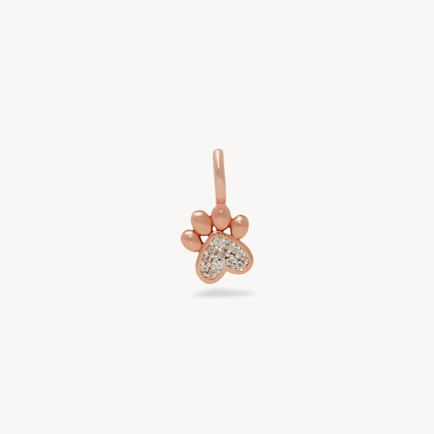 Paw Pavé Charm Rose Gold