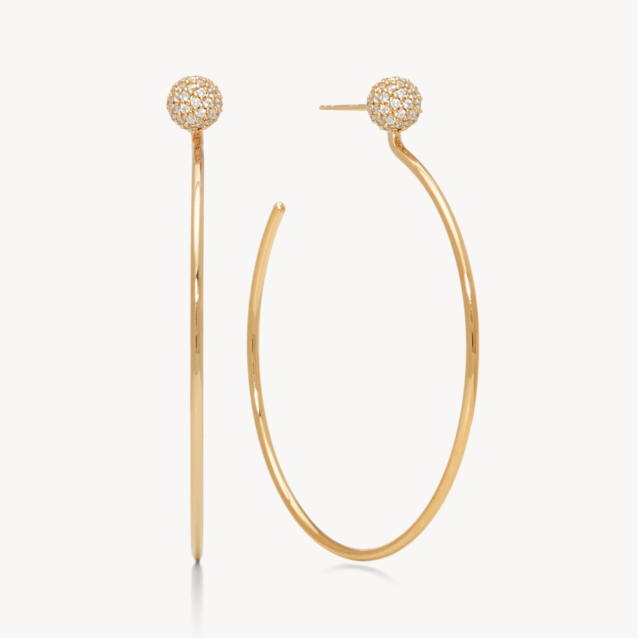 Revolve Pavé Hoop Earrings Gold