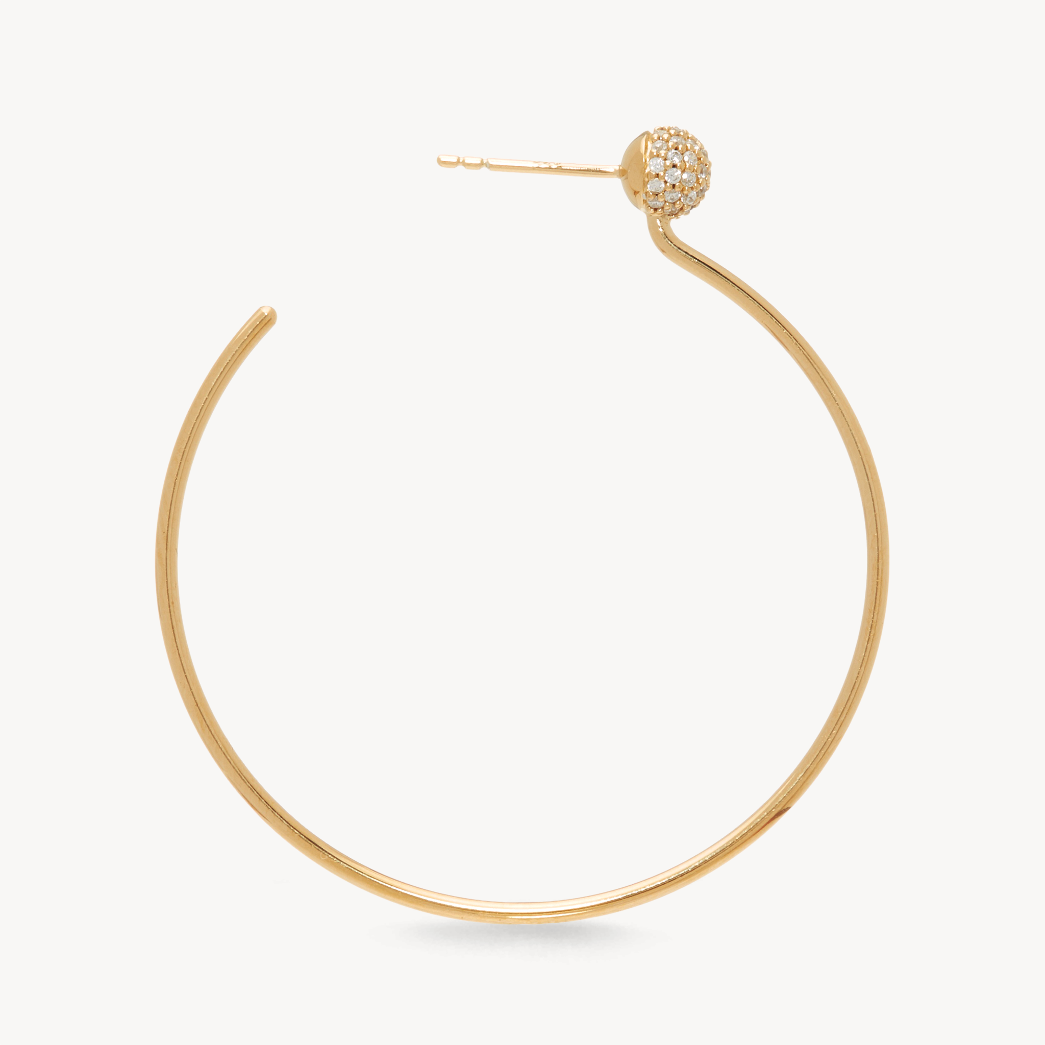 Revolve Pavé Hoop Earrings Gold Side View