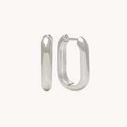 Link Up Hoop Earrings Silver