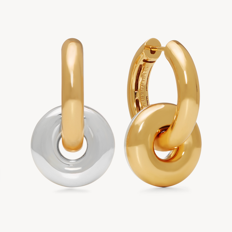 Lux Gold/Silver Reversible Hoop Earrings