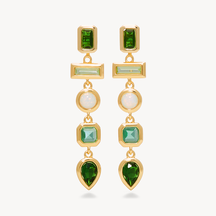 Linear Convertible Earrings - Emerald
