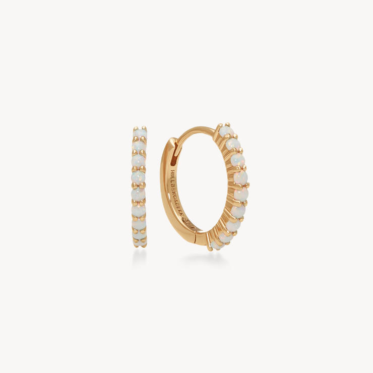 Sparkle Convertible Hoop Earrings - Gold Opal Hoops