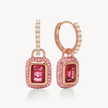 Sparkle Convertible Hoop Earrings - Rose Pink