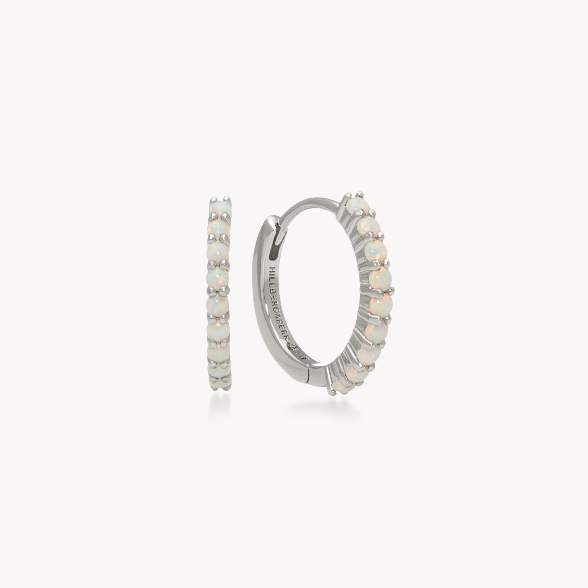 Sparkle Convertible Hoop Earrings - Silver Opal Hoops