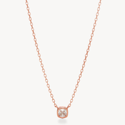Sarah Cushion Pendant Necklace Rose Gold