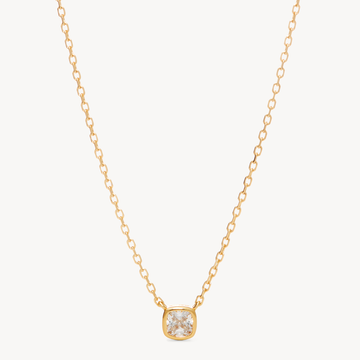 Sarah Cushion Pendant Necklace Gold