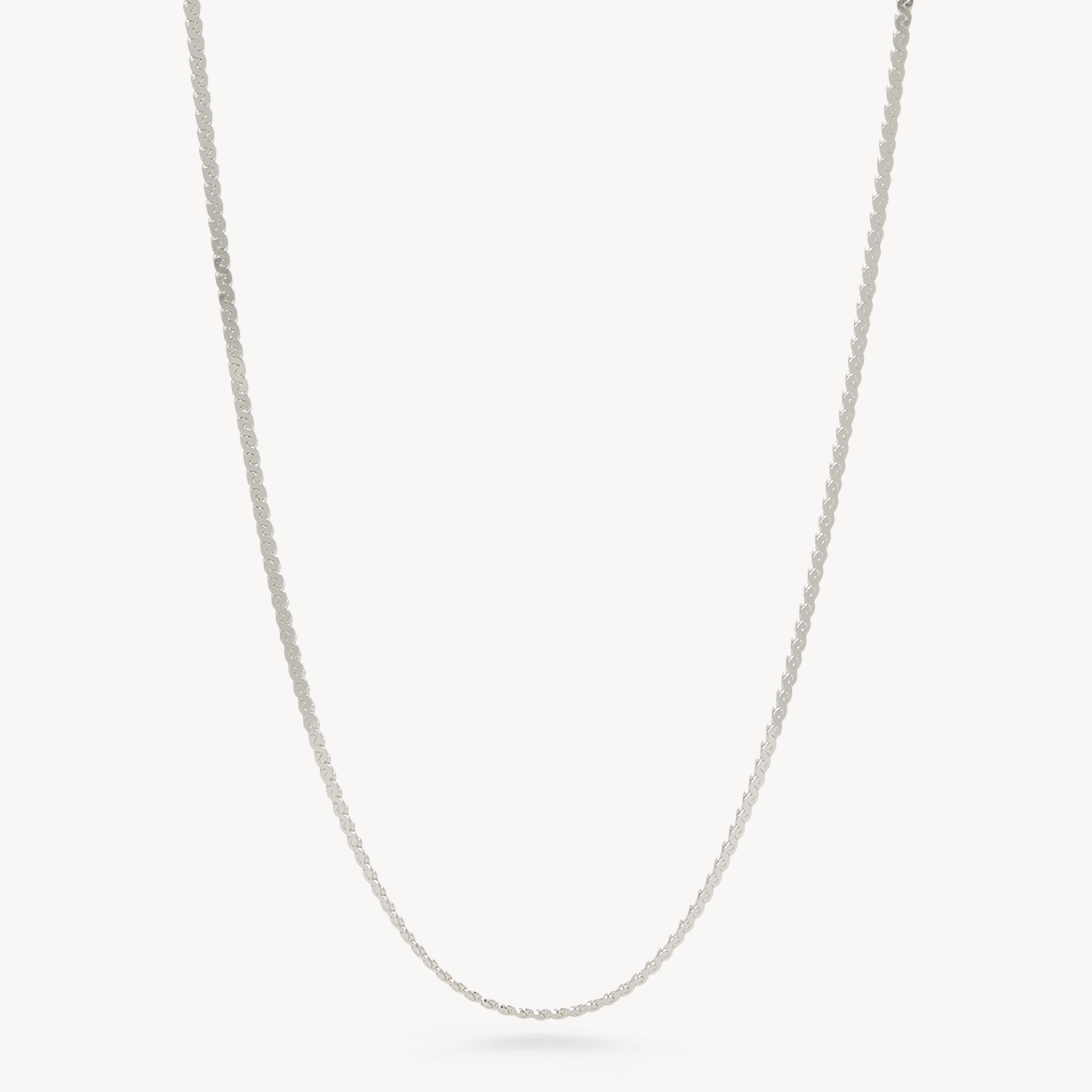 Serpentine Chain Necklace Silver