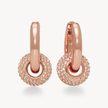 Lux Sparkle Charm Hoop Earrings Rose Gold