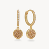 Sparkle Bezel Hoop Earrings Gold
