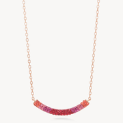 Prismatic Pink Curved Bar Necklace