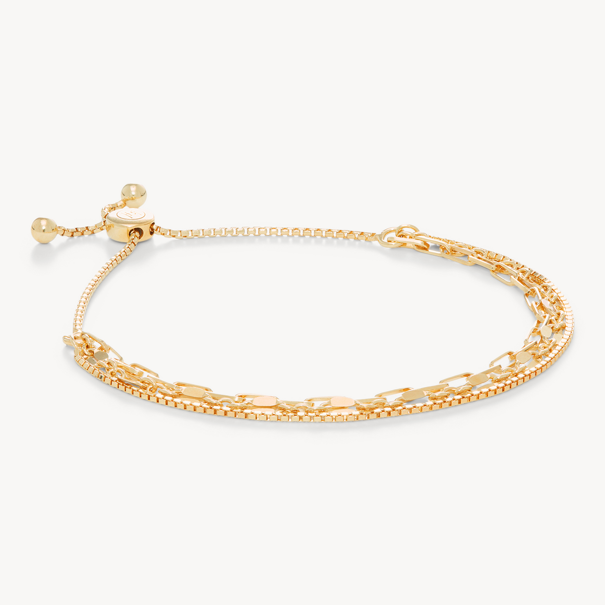 Chain Trio Strand Bracelet Gold
