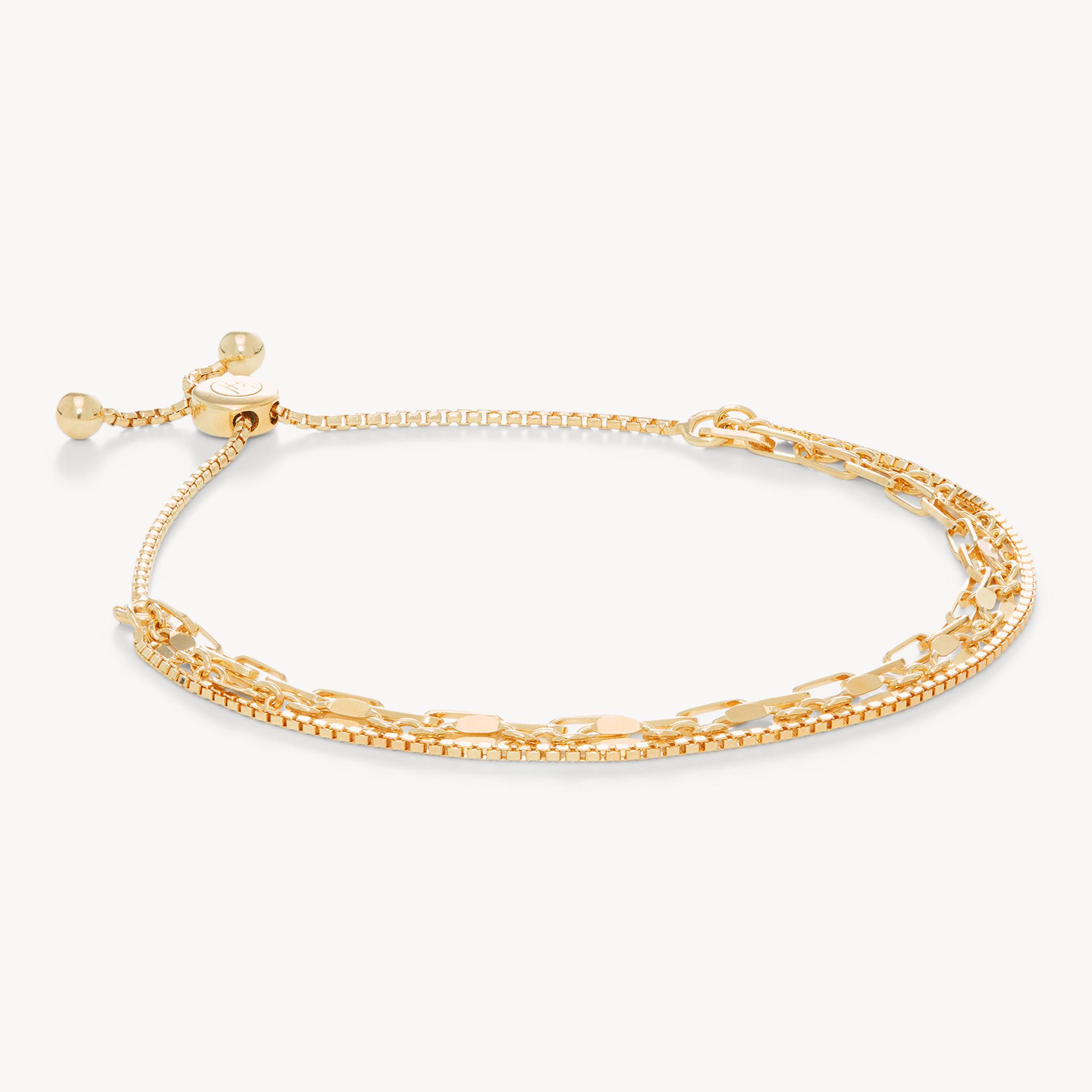 Chain Trio Strand Bracelet Gold