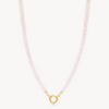 Rose Quartz Charm Necklace with Gold Circle Holder