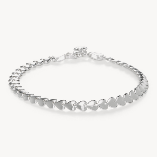 【BASICKS】HEART RAZOR BRACELET (Medium Link) Birks Bee Chic | Birks Bee Chic Cord Bracelet, Silver