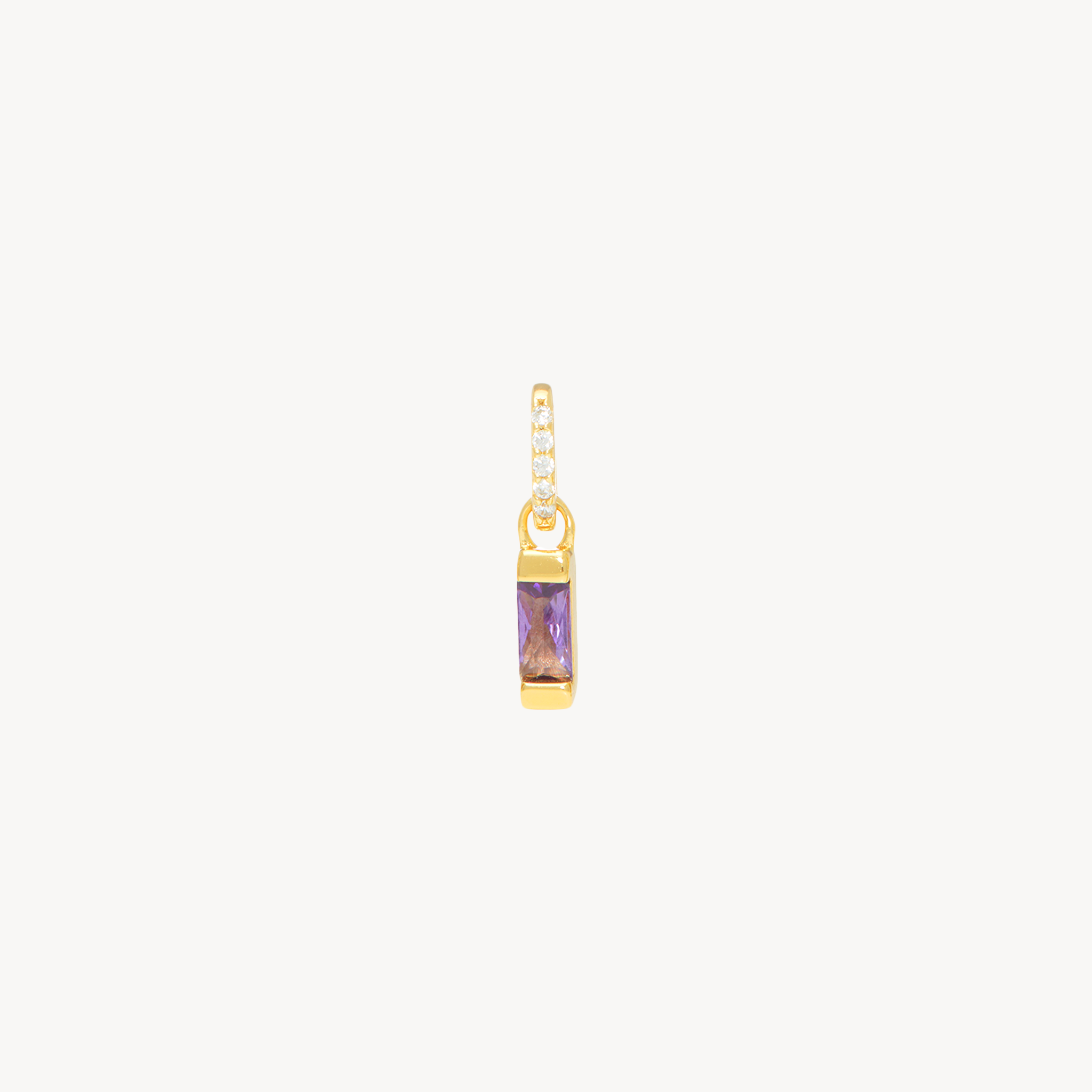 Birthstone Baguette Charm February