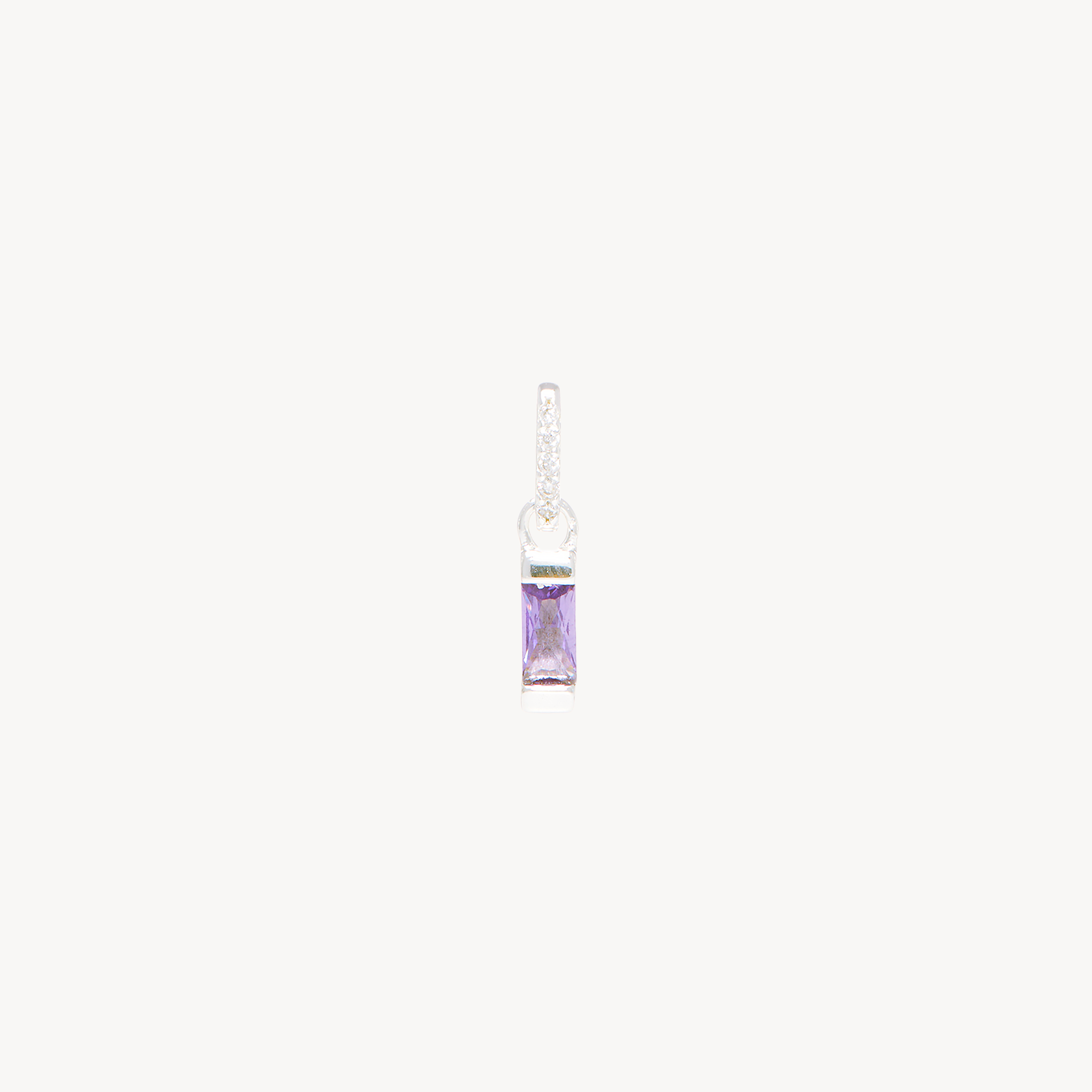 Birthstone Baguette Charm February