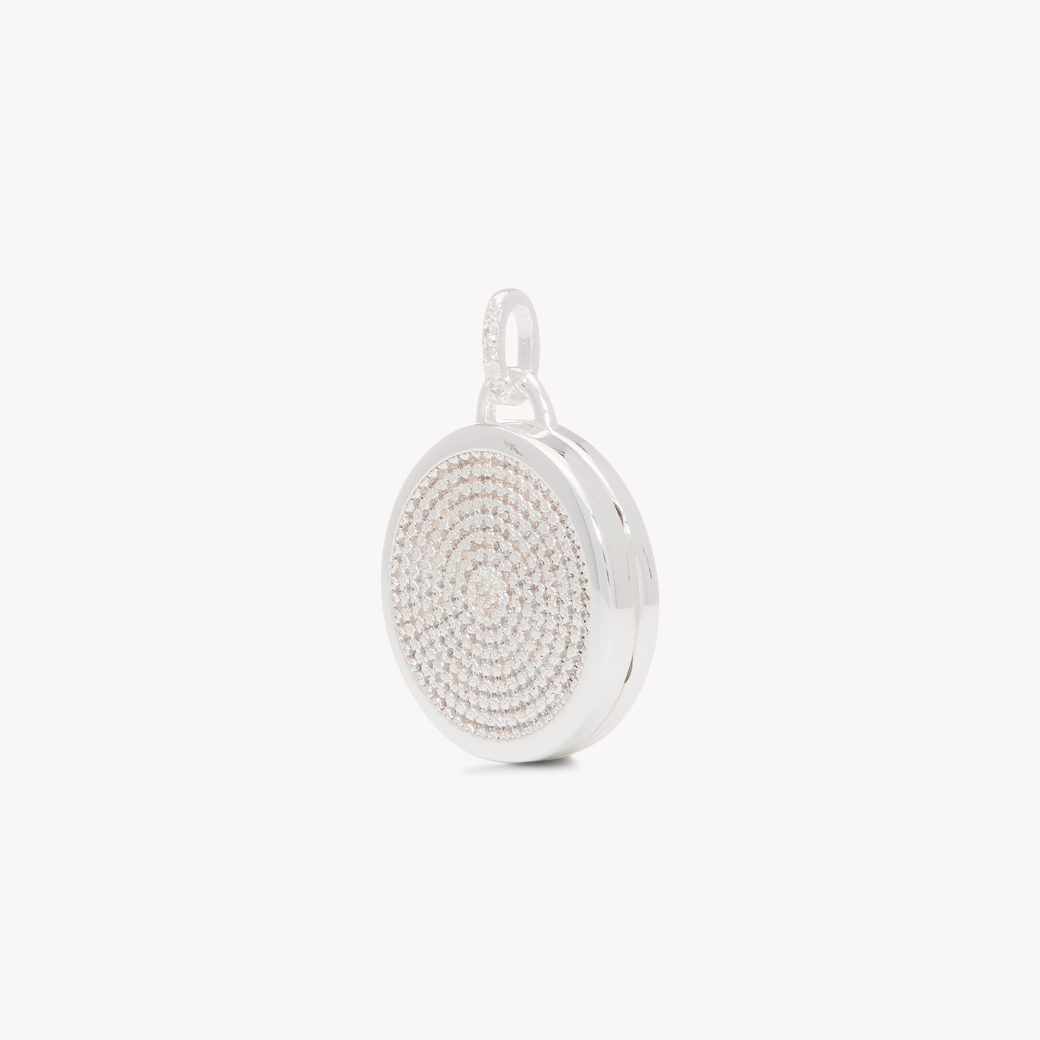 Keepsake Pavé Locket Charm Silver