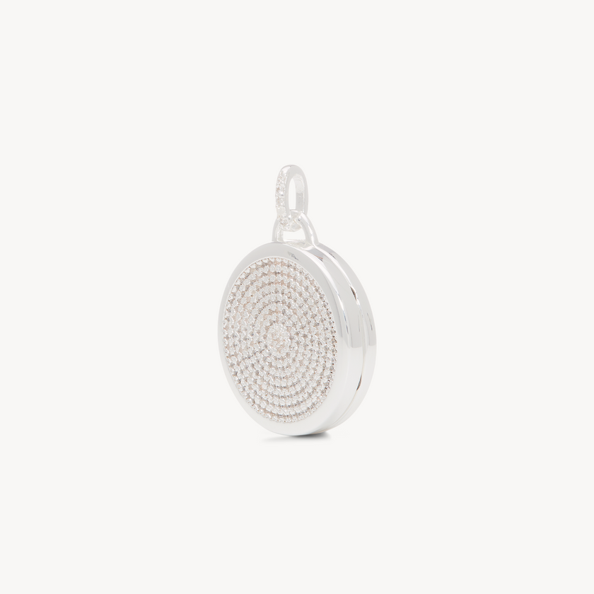 Keepsake Pavé Locket Charm Silver