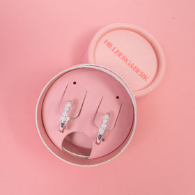 Small Opal Hoop Earrings in packaging