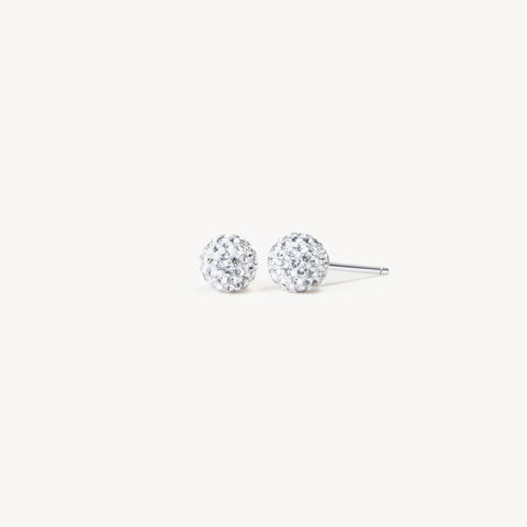 White Mini Sparkle Ball™ Stud Earrings