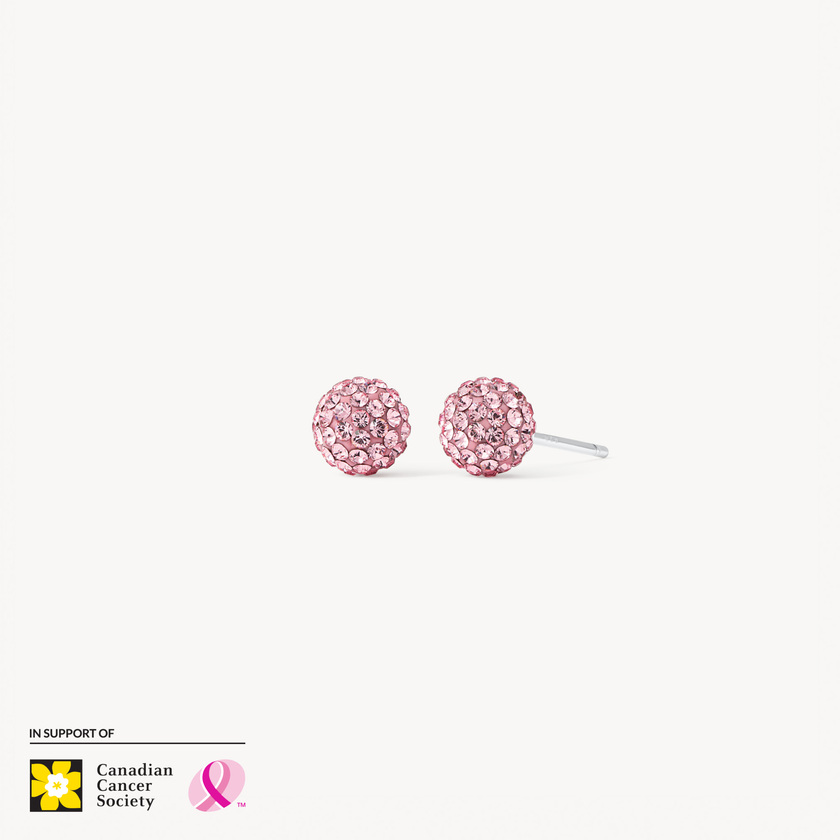 Mini H&B Pink Sparkle Ball™ Stud Earrings
