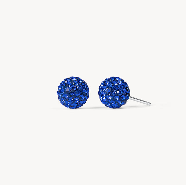 Small Deep Capri Blue Sparkle Ball™ Stud Earrings