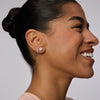 Small Champagne Sparkle Ball™ Stud Earrings on model