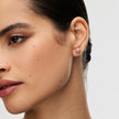Small Desert Rose Sparkle Ball™ Stud Earrings on model