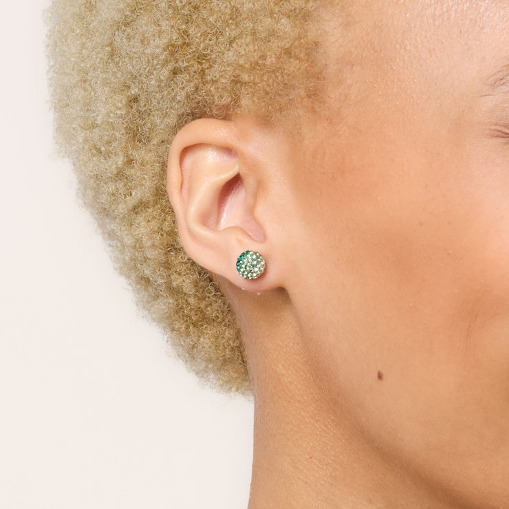 8mm Evergreen Holiday Sparkle Ball™ Stud Earrings on model