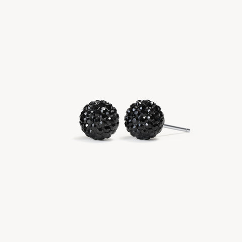 8mm Black Sparkle Ball™ Stud Earrings